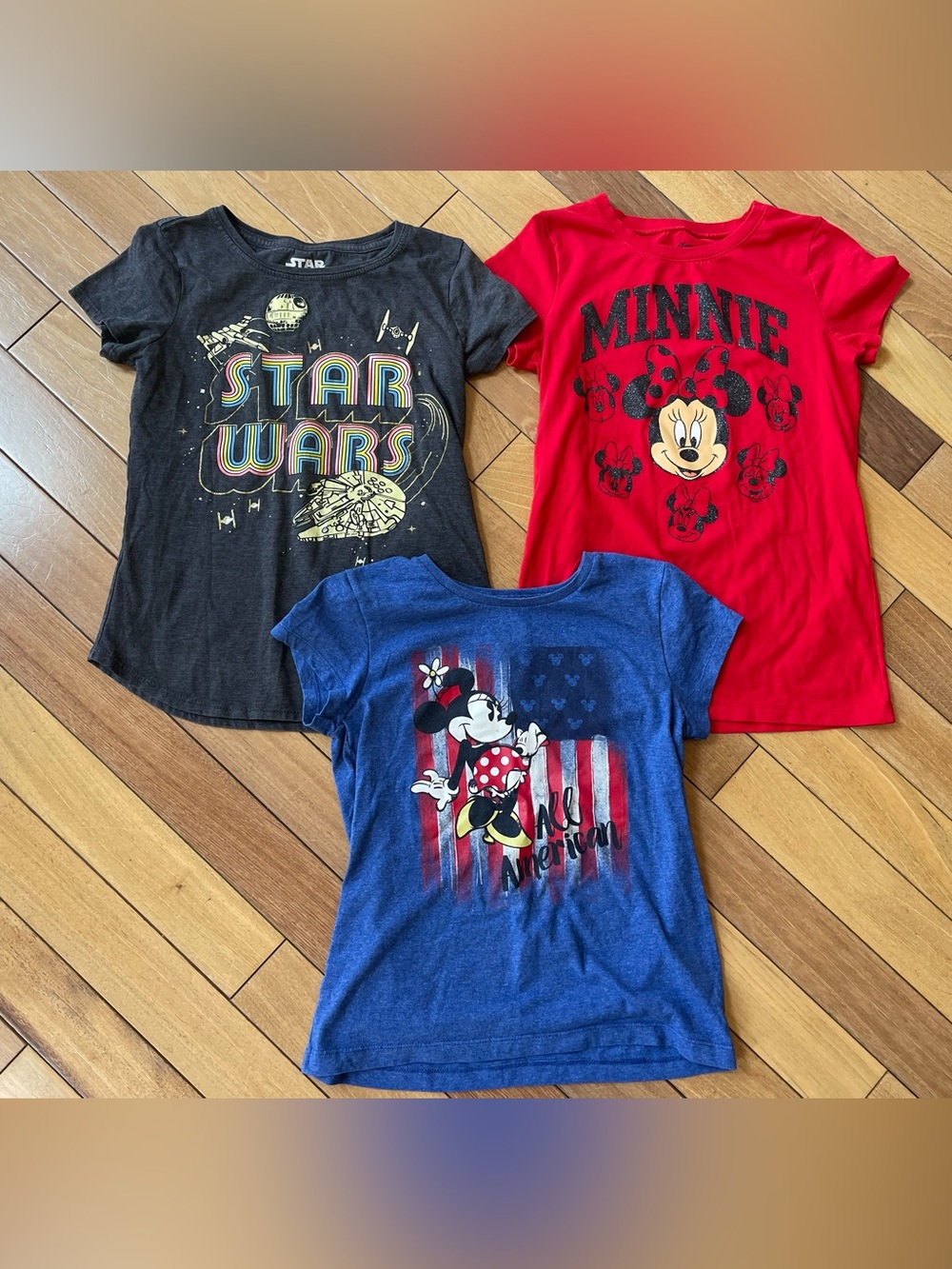 Bundle of 3 Girls Disney & Star Wars Graphic T-Shirts Size L/XL